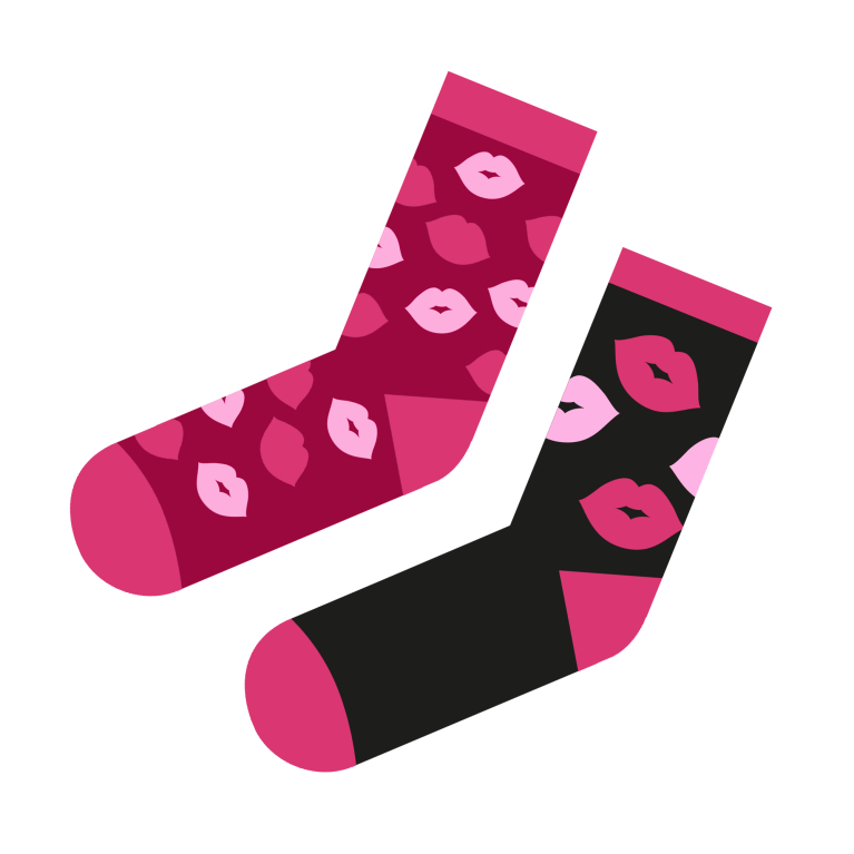                             Valentýnské ponožky - Pusinky                        