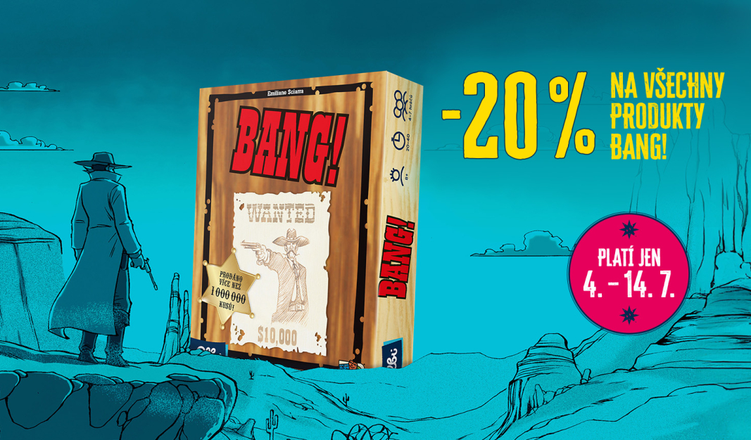 Pistolníci, pozor! 20 % sleva na všechny hry a produkty Bang!