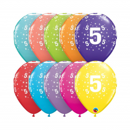 Balónky latexové Ročník 5 barevné 6 ks