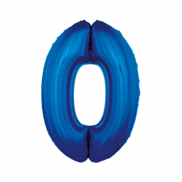 Balónek fóliový 92 cm číslo 0 modrý