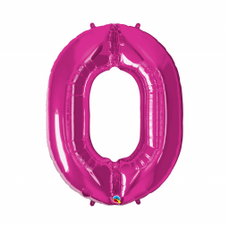 Balónek fóliový 92 cm číslo 0 tm.růžový