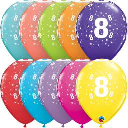 Balónky latexové Ročník 8 barevné 6 ks