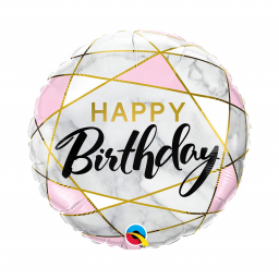 Balónek fóliový Happy Birthday Kolo mramor