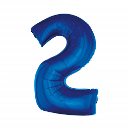 Balónek fóliový 92 cm číslo 02 modrý