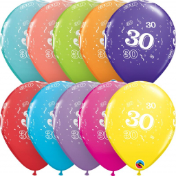 Balónky latexové Ročník 30 barevné 6 ks