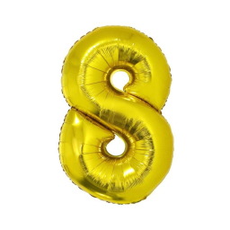 Balónek fóliový 92 cm číslo 08 zlatý