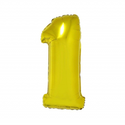 Balónek fóliový 92 cm číslo 01 zlatý