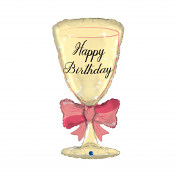 Balónek fóliový Happy Birthday sklenička