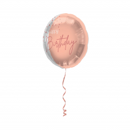 Balónek fóliový Happy Birthday Kolo rose gold