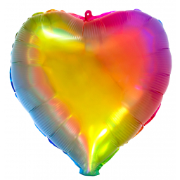 Balónek fóliový Srdce duhové