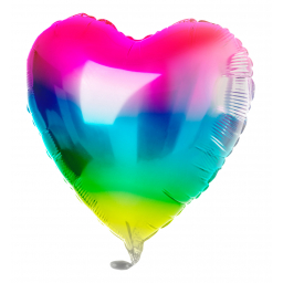 Balónek foliový duhový srdce