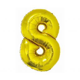 Balónek fóliový 76 cm číslo 08 zlatý