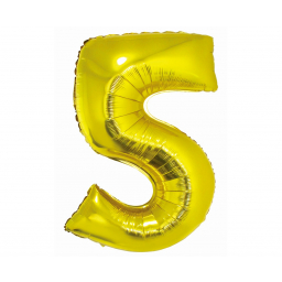 Balónek fóliový 76 cm číslo 05 zlatý