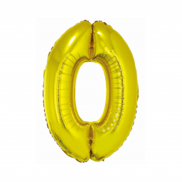 Balónek fóliový 76 cm číslo 0 zlatý