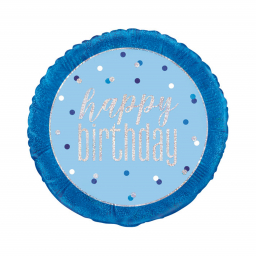 Balónek fóliový Happy Birthday Kolo modré