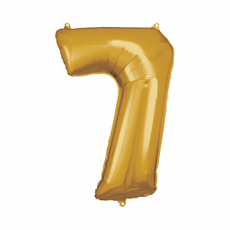 Balónek fóliový 88 cm číslo 07 zlatý