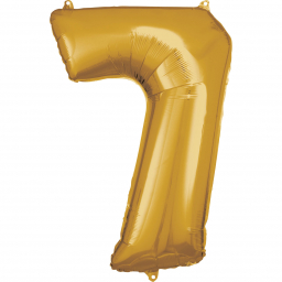 Balónek fóliový 88 cm číslo 07 zlatý