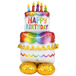 Balónek AirLoonz narozeninový dort 68 cm x 134 cm