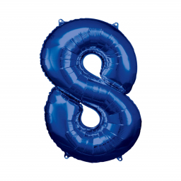 Balónek fóliový 88 cm číslo 08 modrý