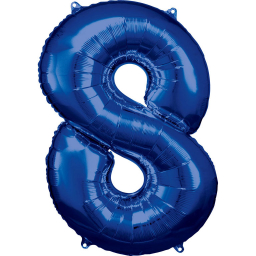Balónek fóliový 88 cm číslo 08 modrý