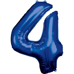 Balónek fóliový 88 cm číslo 04 modrý
