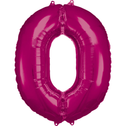 Balónek fóliový 88 cm číslo 0 magenta