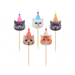 Svíčky dortové kočky 5 ks