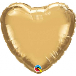 Balónek fóliový 18" Tvar srdce zlaté