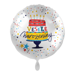 Balónek fóliový Veselé narozeniny dort