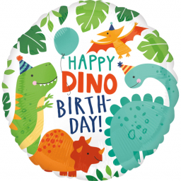 Balónek fóliový Happy Birthday dinosauři