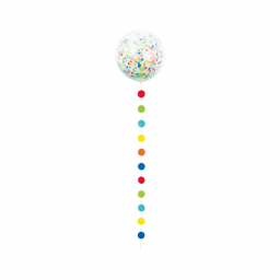 Balón latexový Jambo transparentní s barevným ocasem