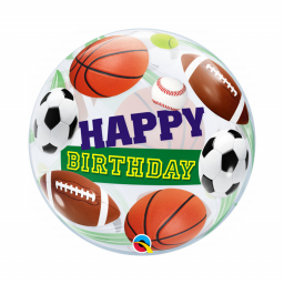 Balónek bublina Happy Birthday sport