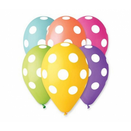Balónky latexové s puntíky barevné 6 ks
