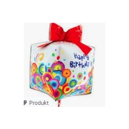 Balónek foliový Happy Birthday 3D dárek
