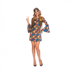 Kostým Hippie šaty s květy vel. L