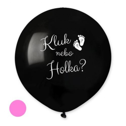 Balónek latexový kluk nebo holka 50 cm - konfety růžové