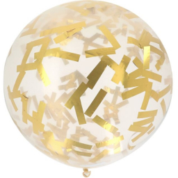 Balónek latexový s konfetami zlaté 1 ks