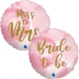 Balónky fóliové Miss to MRS, Bride to be 2 ks