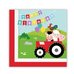 Ubrousky Happy Birthday Farma 8 ks