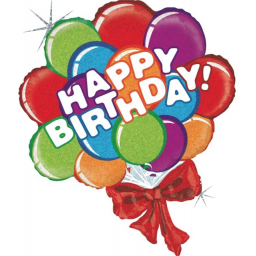 Balónek foliový Happy Birthday balonová kytice