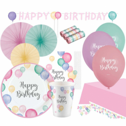 Párty Set Happy Birthday pastelové balónky 50 ks