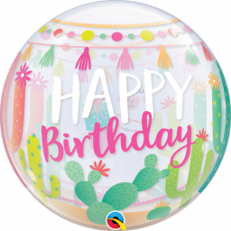 Balónek bublina Happy Birthday lama