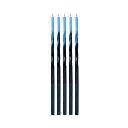 Svíčky dortové 5 ks ombré černá, modrá 15 cm