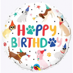 Balónek fóliový Happy Birthday pejsci
