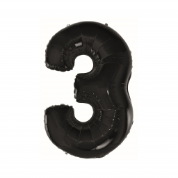 Balónek fóliový 92 cm číslo 03 černý