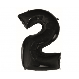 Balónek fóliový 92 cm číslo 02 černý