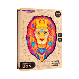 Dřevěné barevné puzzle - Tajemný lev