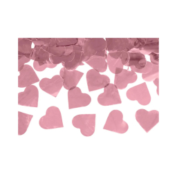 Konfety vystřelovací růžová srdce 60 cm