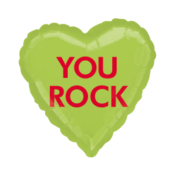 Balónek fóliový Srdce zelené You Rock