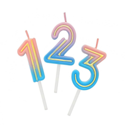 Svíčky dortové Neon růžovo-modrá čísla